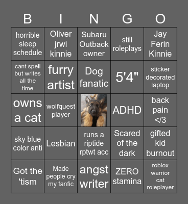 Oliver Bingo REAL Bingo Card