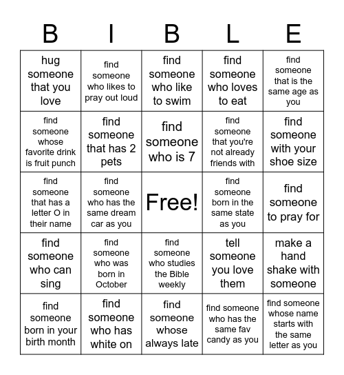 Diversity Bingo Card