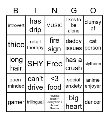 L A R A Bingo Card