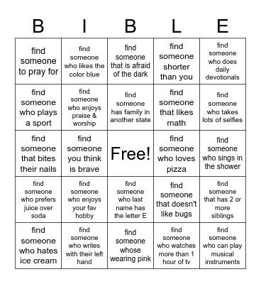 Diversity Bingo Card