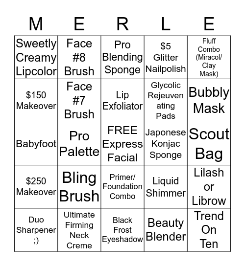 Merle Girl Bingo-September 2015 Bingo Card
