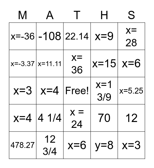 Cross Roulette Bingo Card