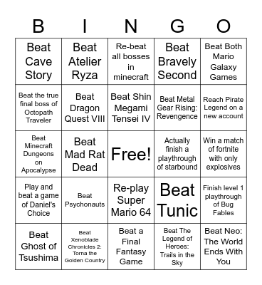 Summer Bingo Card