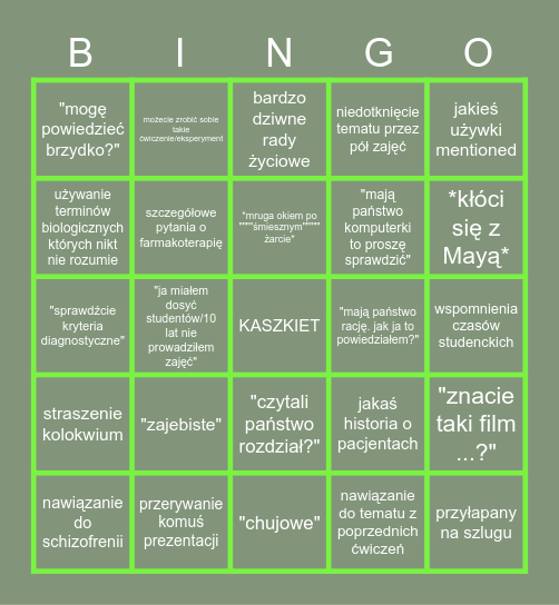 pszemek bingo Card