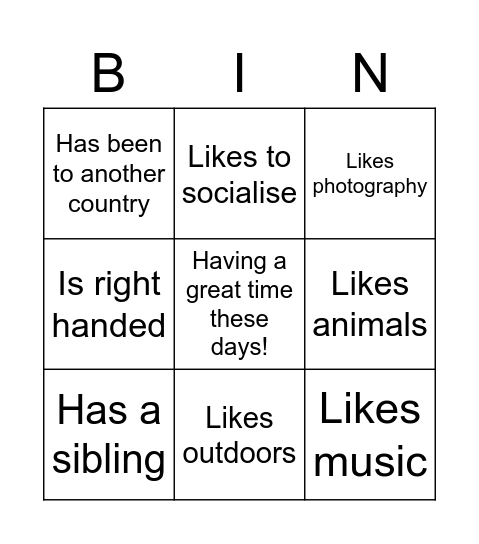 Bingo Card