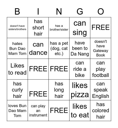 GTKY Bingo - Find Someone who... Bingo Card