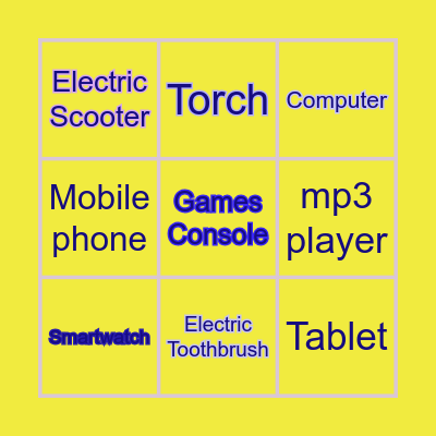 GADGETS Bingo Card