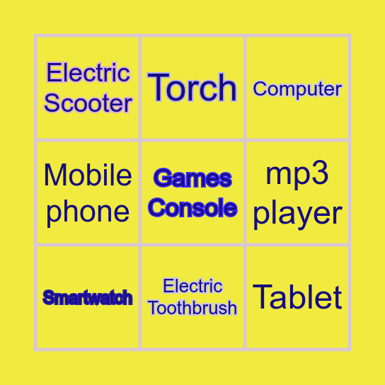 GADGETS Bingo Card