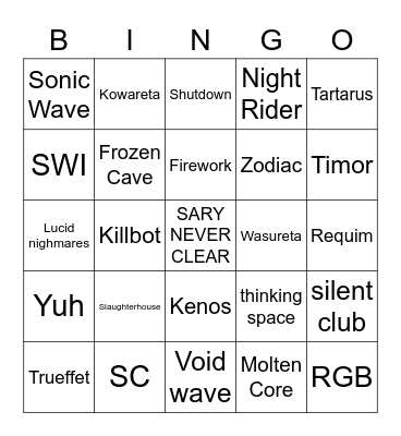 GD - Extreme roulette bingo Card