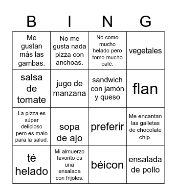 Unidad 5 La semana de 18 de abril Bingo Card