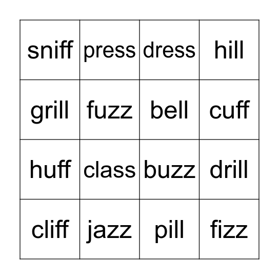 FLOSS Rule Bingo Card