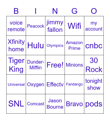 Comcast Bingo Card