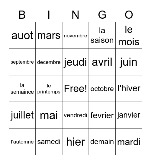 Mencia Sarai tejeda Robiou Bingo Card