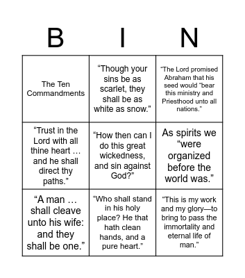 Sem DM 2022 Bingo Card