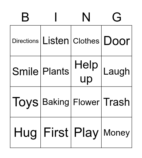 Kindergarten Kindness Bingo Card