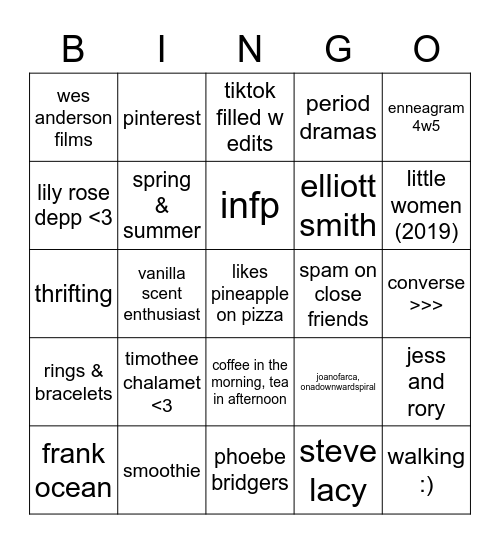 gergos superior bingo Card