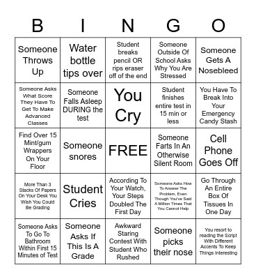TCAP Bingo Card