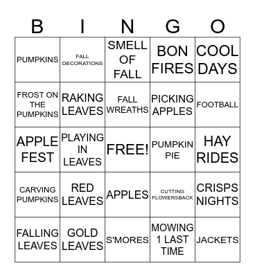 FALL BINGO Card