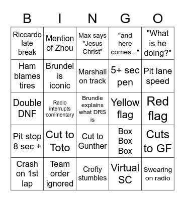 Sip - Liz Bingo Card