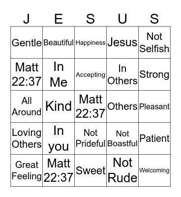 "Love Is..." Bingo Card