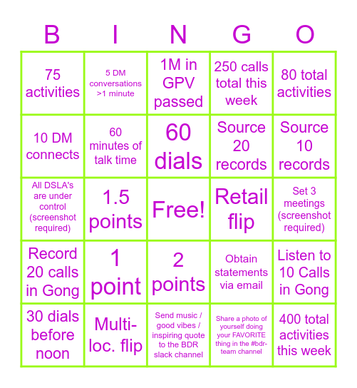 Friday April 22 BINGO! Bingo Card