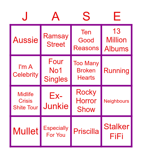 Jason Bingo Card