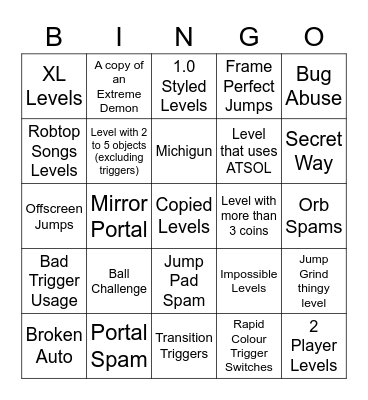 GDMY Bingo Card
