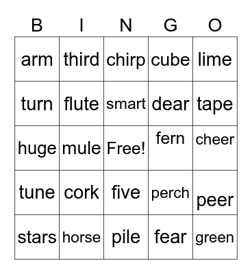 BAR Set 4 Bingo Card