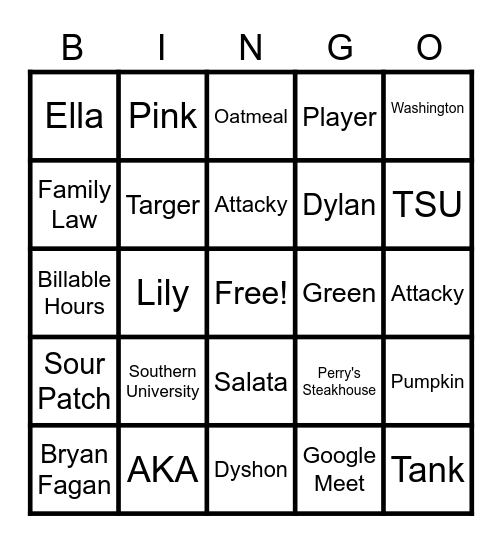 All About KIM Bingo Card