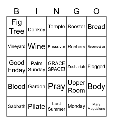 8 Days in Jerusalem Bingo Card