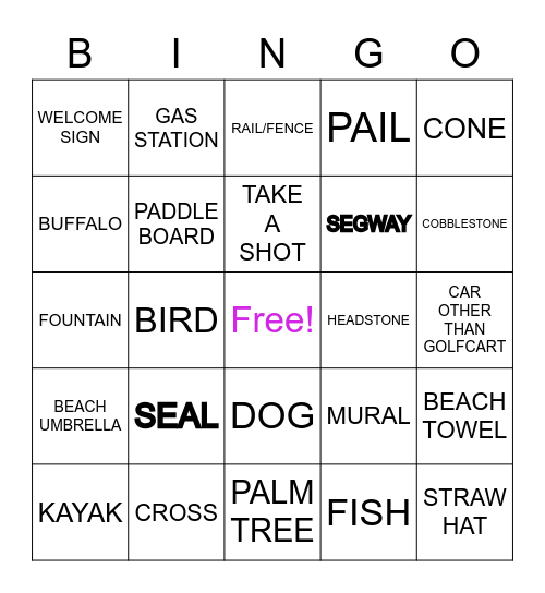 CATALINA Bingo Card