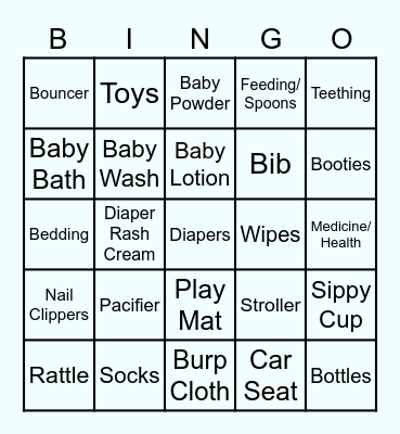 BABY SHOWER Bingo Card