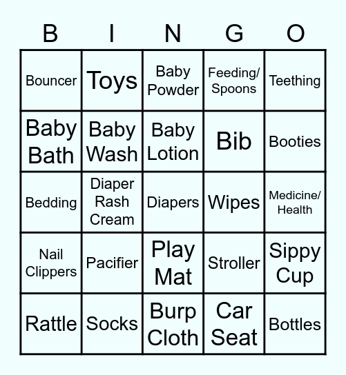 BABY SHOWER Bingo Card