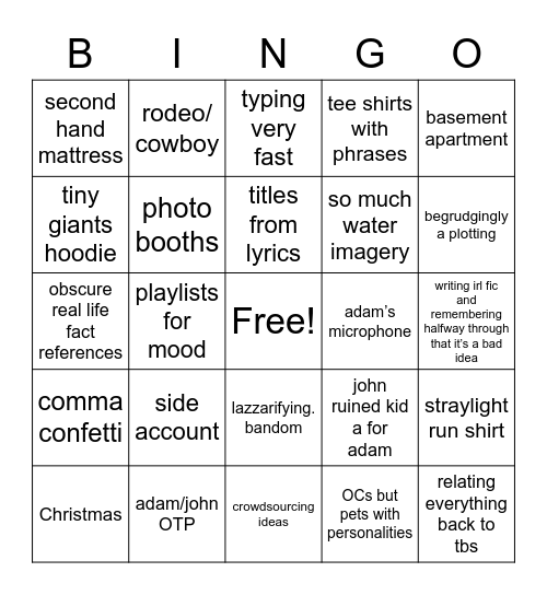 hooksnolan Bingo Card