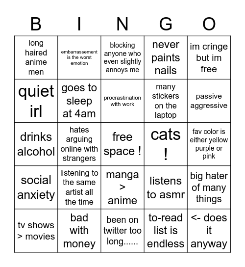 irrrrrrrrina bingo Card