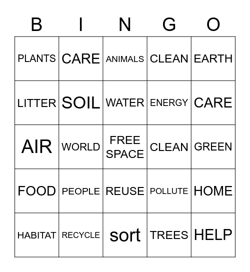 EARTH DAY Bingo Card