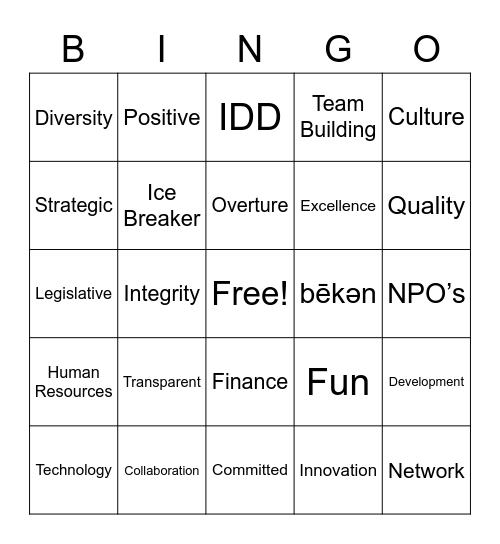 bēkən Bingo Card