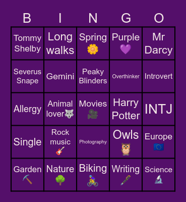 How similar are you to Alex💫 Bingo Card