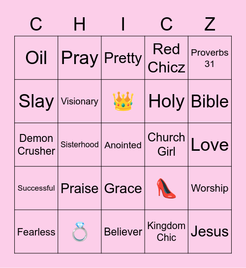 Chic Bingo Card