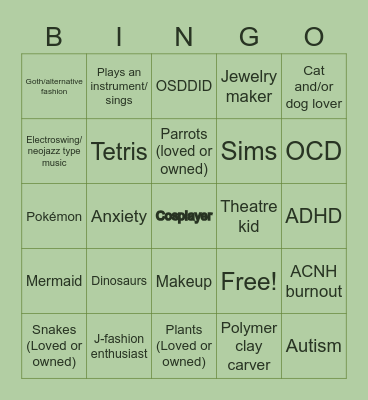 The Entertainment System Bingo Card