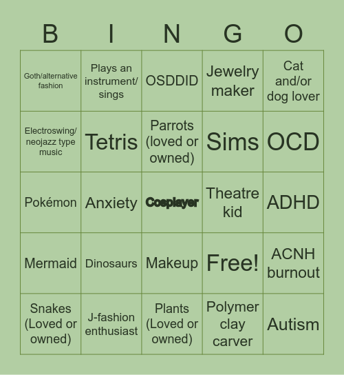 The Entertainment System Bingo Card