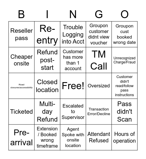 FLASH BINGO Card