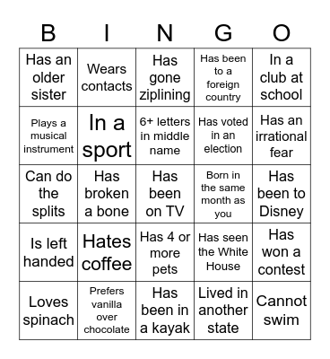 2022 AMBASSADOR CANDIDATES! Bingo Card