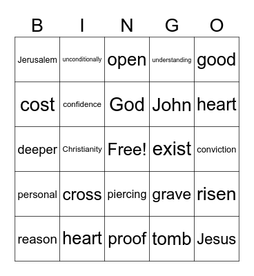 From Doubt to Hope Bingo Card