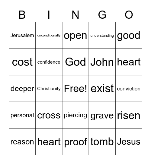 From Doubt to Hope Bingo Card