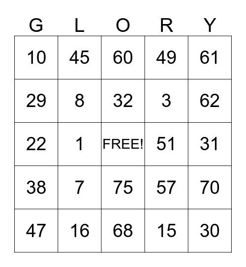 ATLANTA HOPE CENTER Bingo Card