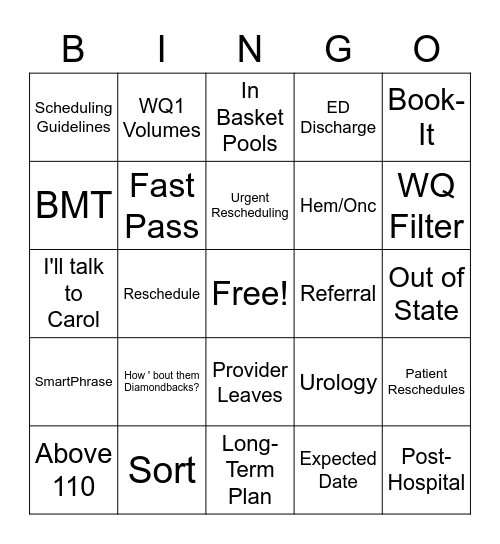 SOAR Bingo Card