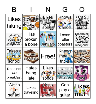 Get to know you Bingo! Bingo Card