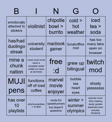bing bong Bingo Card