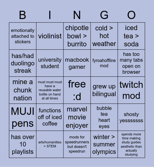 bing bong Bingo Card